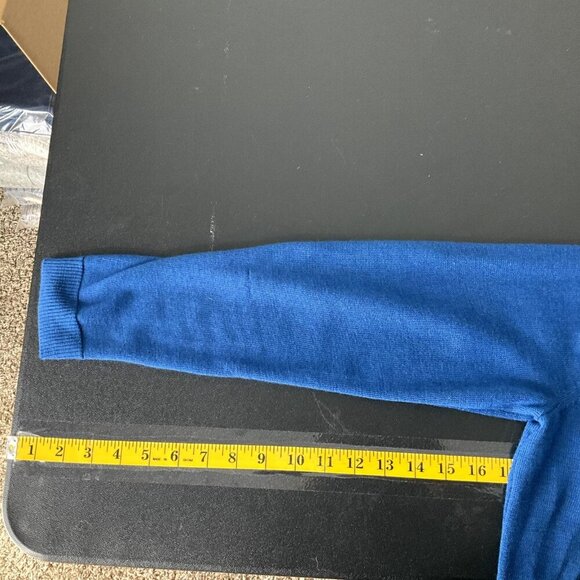 Coldwater Creek Cardigan Women XL Blue‎ Wool Blend Open Front Ribbed Knit - Picture 13 of 13